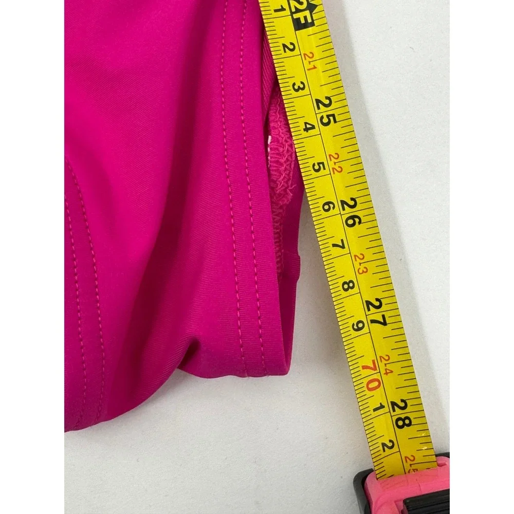 DKNY Pink Ruched Ruffle One Piece Swimsuit Adjustable Straps Pink Magenta Sz S - Picture 10 of 10